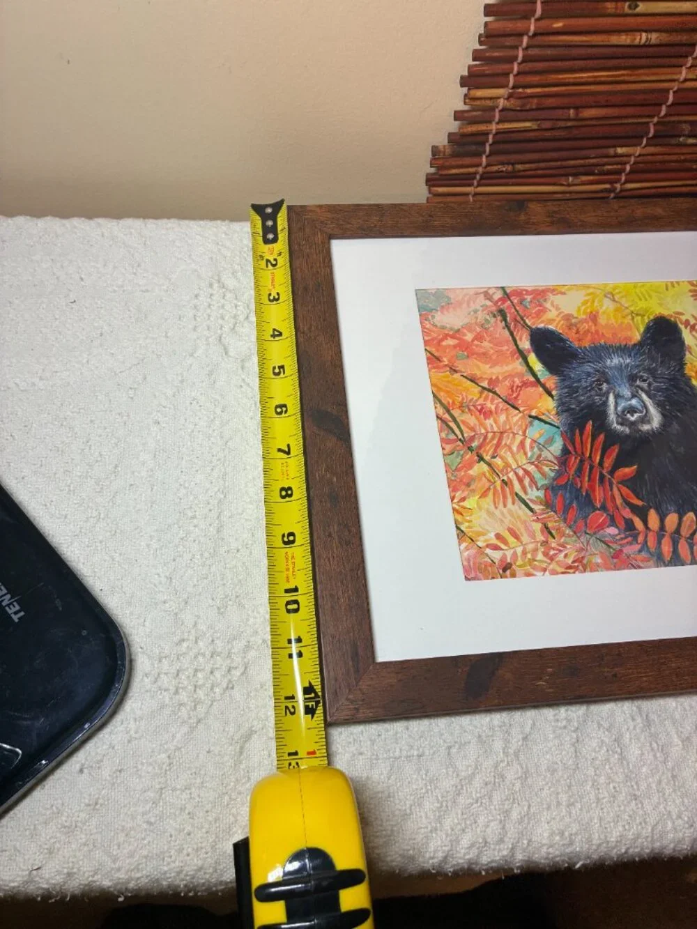 Original Watercolor - Black Bear in Fall Foliage
